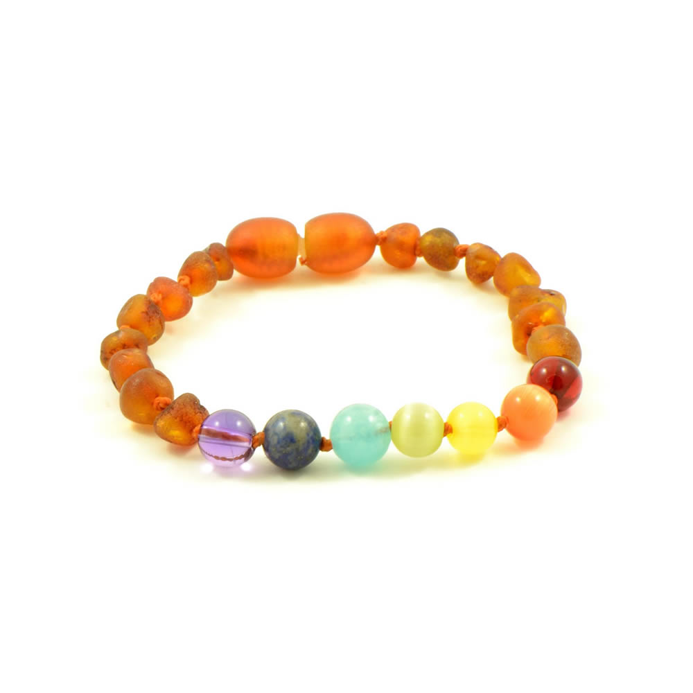 Adult Chakra Unpolished Baltic Amber Bracelet